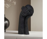 SOGA 38cm Black Head Sculpture – Minimalist Resin Decor