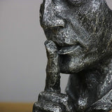 SOGA 31cm Shush Face Resin Sculpture – Silent Abstract Decor