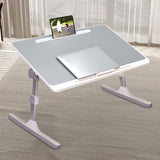 SOGA 2X 60X40cm Grey Small Laptop Bed Portable Foldable Study Table Adjustable