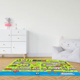 SOGA 120cm Kids Ru g Street Map Play Mat Educational Baby Theme Park Area Rugs