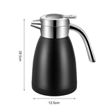 SOGA 2X 2.2L Stainless Steel Kettle Insulated Vacuum Flask Water Coffee Jug Thermal Black