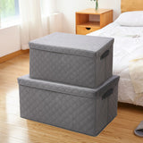 SOGA 2X Medium Grey Non-Woven Diamond Quilt Grid Fabric Storage/Organizer