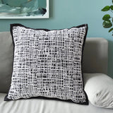 SOGA 2X 45cm Vintage Leopard Print Sofa Black & White Grid Wide Edge Square Throw Pillow