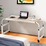 SOGA 2X 120x45cm Wood Cross Bed Movable Desk Table w/ Adjustable Length & Height