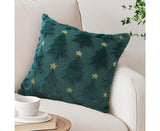 SOGA 45cm Teal Christmas Tree Gold Star Holiday Pillow