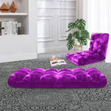 SOGA Floor Recliner Folding Lounge Sofa Futon Couch Folding Chair Cushion Purple x2