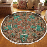 SOGA 90cm Mandala Round Area Thick Anti-slip Doormat Home Decor