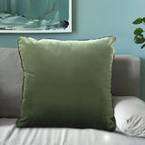 SOGA 2X 45cm Subtle Army Green Foliage Velvet Square Throw Pillow