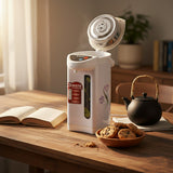 SOGA 2X 4.2L White Plastic Exterior Electric Thermal Pot Dispenser with 3 Dispensing Modes