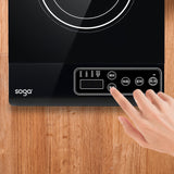 SOGA 2X 35.5cm Cooktop Electric Smart Induction Cook Top Portable Kitchen Cooker Cookware