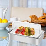 SOGA 59x38.5X14cm Silver Color Ceramic Serving Bowl Chafing Dish for Kitchen Essential