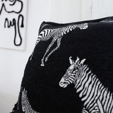 SOGA 45cm Black Light Luxury Zebra Cushion Decorative Square Pillow Living Room Home Decor