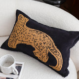 SOGA 2X 30cm Modern Charcoal Gray Leopard Pattern Throw Pillow