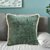 SOGA 45cm Jade Green Home aesthetic chenille texture tassel square Throw Pillow