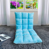 SOGA Floor Recliner Collapsible Lounge Sofa Couch Folding Chair Cushion Light Blue