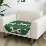 SOGA One-Seater Green Horse Print 90x90cm Throw Blanket Sofa Cover