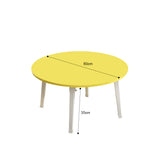 SOGA Yellow Portable Floor Table Small Round Space-Saving Mini Desk Home Decor