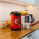 SOGA 4.2L Red Stainless Steel Electric Thermal Pot Dispenser with 3 Dispensing Modes
