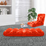 SOGA Floor Recliner Folding Lounge Sofa Futon Couch Folding Chair Cushion Orange