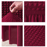 SOGA 2X Burgundy Chair Cover Seat Protector with Ruffle Skirt Stretch Slipcover Wedding Party Home Decor