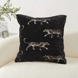 SOGA 2X 45cm Light Luxury Vintage Leopard Print Square Black Throw Pillow