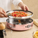 SOGA 26cm Hammered Texture Dry Pot in Rose Gold Color for a Kitchen Essential