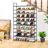 SOGA 2X 10 Tier Shoe Storage Shelf Space-Saving Caddy Rack Organiser with Handle