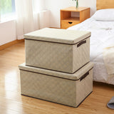 SOGA Extra Large Beige Non-Woven Diamond Quilt Grid Fabric Storage/Organizer Box