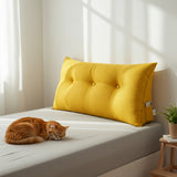SOGA 100cm Yellow Triangular Wedge Bed Pillow Headboard Backrest Bedside Tatami Cushion Home Decor