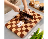 SOGA 40cm Premium Checkered Pattern Wooden Multi-Wood Cutting Board