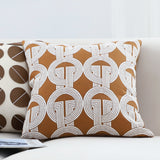 SOGA 2X 45cm Brown Circular Chain Jacquard Square Pillow Decorative Cushion for Living Room