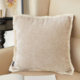 SOGA 2X 45cm Milk Coffee Home Aesthetic Chenille Texture Tassel Square Throw pillow