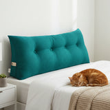 SOGA 2X 120cm Blue Green Triangular Wedge Bed Pillow Headboard Backrest Bedside Tatami Cushion Home Decor