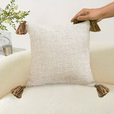 SOGA 2X 45cm Beige Pillow Textured Throw Cover Luxurious Rib Knit Ribbed Cotton Throw Pillow