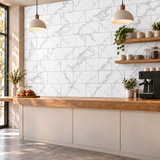 SOGA Peel & Stick Floor and Wall Tiles 60 x 60cm 10 Pack White Grey Faux Marble