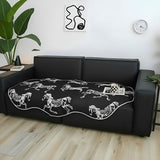 SOGA Two-Seater Black Horse Print 90x180cm Throw Blanket Sofa Cover