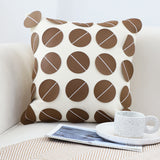 SOGA 2X 45cm Brown Leather Square Pillow with 3D Circle Pattern Decorative Cushion for Living Room