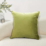 SOGA 2X 45cm Subtle Fluorescent Green Foliage Velvet Square Throw Pillow