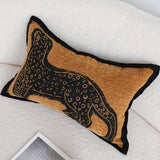 SOGA 2X 30cm Stylish Golden Yellow Black Leopard Pattern Throw Pillow