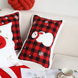 SOGA 2X 30cm Throw Pillow Red Christmas Snowman Lumbar Cushion for Festive Holiday Winter Home Decor