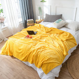 SOGA Yellow Throw Blanket Warm Cozy Striped Pattern Thin Flannel Coverlet Fleece Bed Sofa Comforter