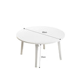 SOGA 2X White Portable Floor Table Small Round Space-Saving Mini Desk Home Decor