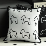 SOGA 2X 45cm Throw Pillow White Teddy Fleece Square Pony Design Decorative Cushion for Living Room