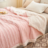 SOGA 2X Throw Blanket Warm Cozy Double Sided Thick Flannel Coverlet Fleece Bed Sofa Comforter Pink