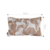 SOGA 2X 35cm Bohemian Camel Brown White Horse Pattern Throw Pillow