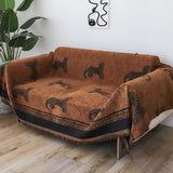 SOGA Two-seater Brown Sofa Cover Leopard Print 180x260cm Polyester