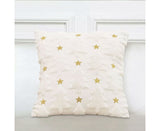 SOGA 45cm Cream Gold Star Textured Celestial Pillow