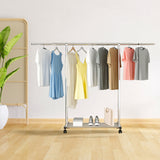 SOGA 2X 200cm Stainless Steel Floor-Standing Clothes Rack - Durable and Space-Saving Laundry Organizer