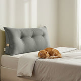 SOGA 2X 100cm Light Grey Triangular Wedge Bed Pillow Headboard Backrest Bedside Tatami Cushion Home Decor
