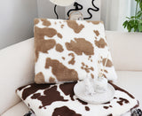 SOGA Brown Cow Print Cushion Plush Seat Back Pillow